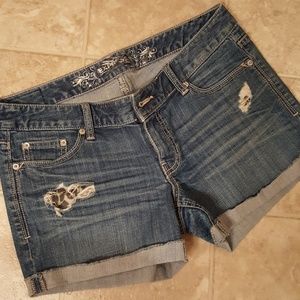 Express distressed jean shorts